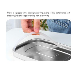 Lunch Box, 2 Tier Stainless Steel Food Container Metal Lunch Box for Adults School Work Large Lunchbox Leakproof Lunch Containers(Silver)