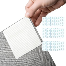 Rug Pad Gripper, Anti Slip Mat Mesh, Washable Underlay (10 X 10 cm), Multi Purpose Liner To Keep Your Rug in Place & Make Corner Flat and Easily Peel Offf, For Hard Floors Cushions, Backing (12 Pack)