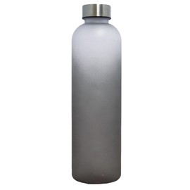 Water Bottle, 33.8 fl oz (1 L) Bottle, 33.8 fl oz (1,000 ml), Includes Time Marker, BPA Free, Drink 2.5 gal (2 Liters of Water per Day) Outdoor Sports Bottle, Large Capacity, Gray, 33.8 fl oz (1000