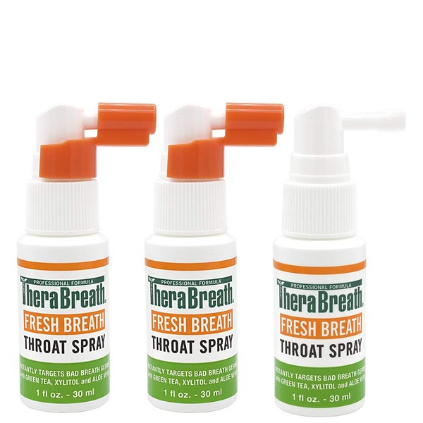 TheraBreath Fresh Breath Throat Spray with Green Tea, 1 Ounce (Pack of 3)