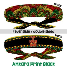EVERYTHING CROPOVER Ankara Print Black Headband for Carnival, Fitness | Mens Womens Tieback Bandana Sweatband Thigh Leg Garter