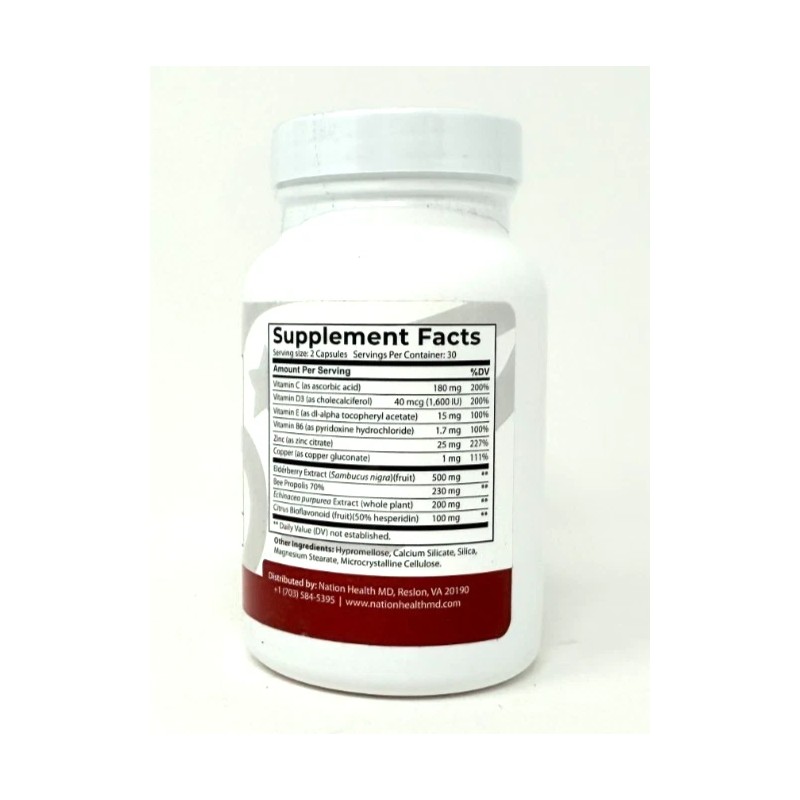 Nation Health MD Immune Support Supplement with Elderberry IMMUNOMD 60