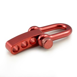 Ganzoo Stainless Steel Shackle Straight with Screw Lock for Screwing Solid Connector in Metallic Red, Set of 3, Size M, Opening 19 x 10 mm, Thickness 5 mm, 23 g, for Paracord 550, Straps, Collars