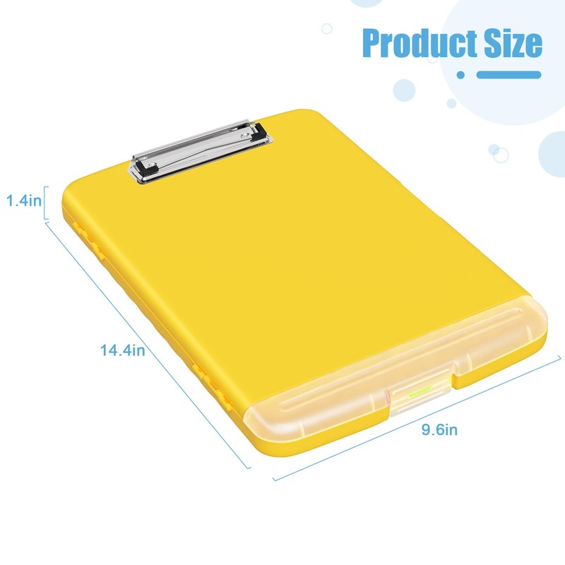 Hnogri Plastic Clipboard with Storage, High Performance Clips, Clipboard Storage
