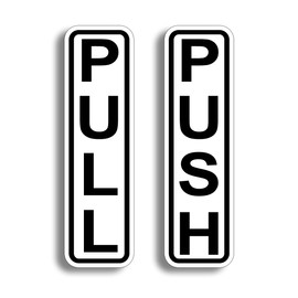 PUSH PULL 6" Door Sticker Decal Restaurant Business Office Store Graphic