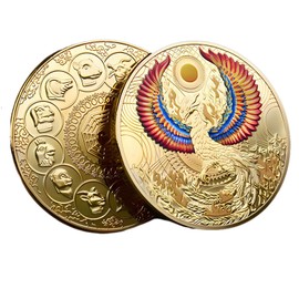 Phoenix from The Ashes Twelve Chinese Zodiac Lucky Coin Lucky Charms Challenge Coin - Gold