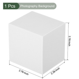 YOKIVE Photography Background Props Set, Hard Foam Photo Props | Geometric Cube for Photo Shoot (White, Square)