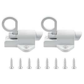 Bivethoi 2Pcs Self-Closing Latches, Resilient Bolt Latch Spring Door Lock, Aluminum Alloy Resilient Bolt Latch Security Automatic Spring Barrel Slide Gate Lock for Door and Window (White)