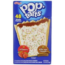 Kellogg's Pop-tarts Frosted Toaster Pastries, 24-Strawberries & 24-Brown Sugar Cinnamon-, 86 Ounce by Pop-Tarts