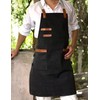 SPDYCESS Black Canvas Apron Unisex Canvas Apron with Pockets Kitchen
