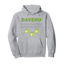 Dayenu Funny Pesach Passover Three Frogs Jewish Seder Pullover Hoodie