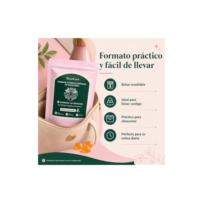 Probioticos Mujer Gomitas Bacillus Coagulans Vitamina Piña Polvo Porciones Formato