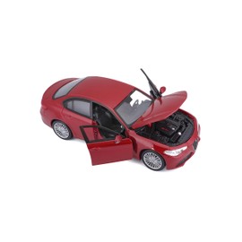 Bburago Alfa Romeo Giulia 1:24 Scale Model Car with Opening Doors and Bonnet 19 cm Matt Red (18-21080R)