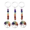 Jovivi 7 Chakra Healing Crystal Tree of Life Keyring Women