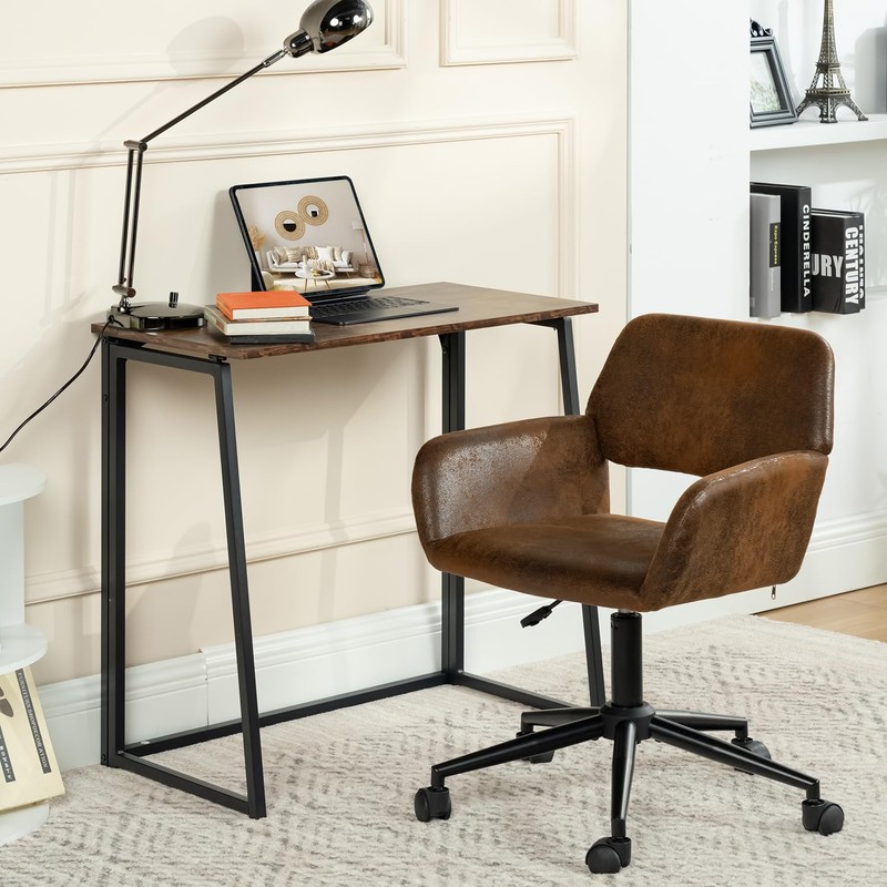 FurnitureR Folding Writing Desk, 31.5 Inches Foldable Home Office Desk,