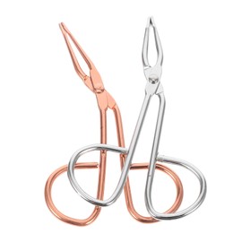 Baluue 2pcs Sturdy Stainless Steel Eyebrow Tweezers Scissor Handle Precision Lash Plucker Multifunctional Beauty Tool for Eyebrow Grooming