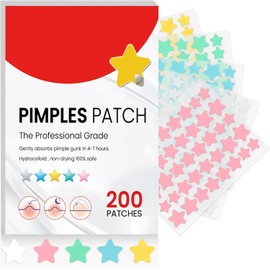 200PCS Parches para Acne, Pimple Patch, Calcomanías Ultra Finas para Cara y Piel, Parches Hidrocoloides Transparentes para Granos y Espinillas, Reducen el enrojecimiento y absorben las Secreciones
