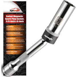 EPAuto Swivel Magnetic Spark Plug Socket, 6 point 5/8-inch x 6-Inch