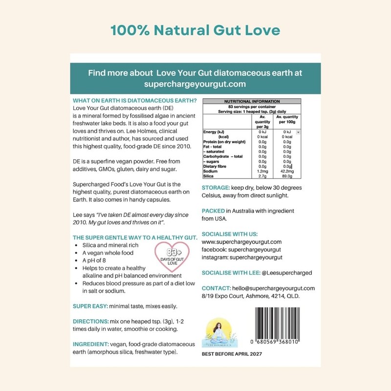 Love Your Gut diatomaceous Earth Powder 100g, by Supercharged Food