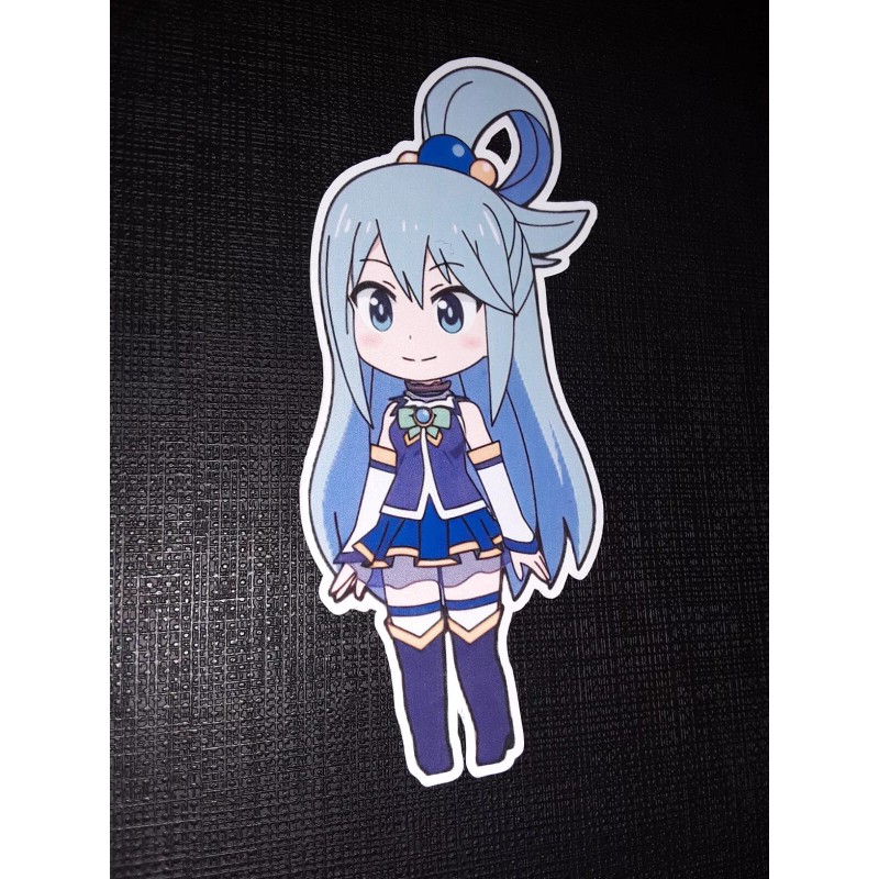 Aqua Konosuba Chibi Aqua Glossy Sticker Anime Goddess Waterproof!
