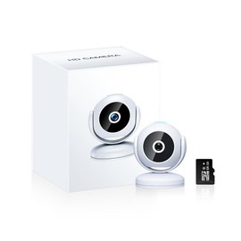 Wifi Camera, Indoor Camera for Security, 1080p Pet Camera,Wireless 170° for Baby Monitor,with App HIDVCAM Night Vision Motion Activated Alerts Secret Surveillance for Indoor/Home(64G SD Card Included)