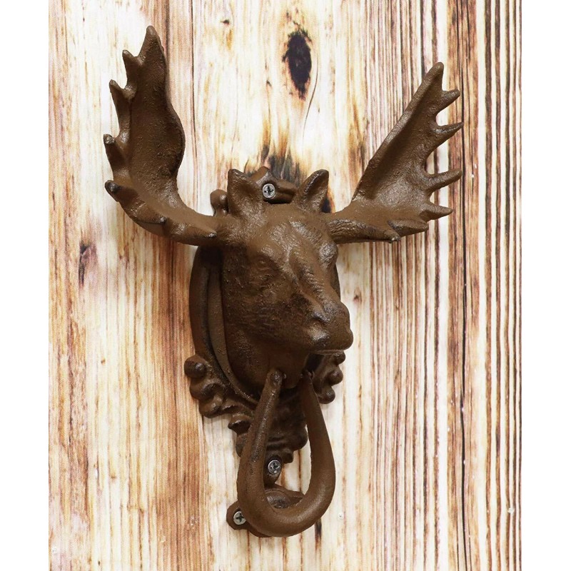 Ebros Rustic Western Forest Horned Bull Moose Head Cast Iron