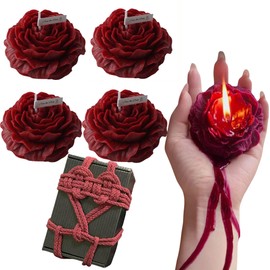 107.6°F 4 Pcs Low Temperature Candles Red Rose Flower Shaped Scented Candles Adult Low Heat Body Safe Candles Wax Play for Couples Date Night
