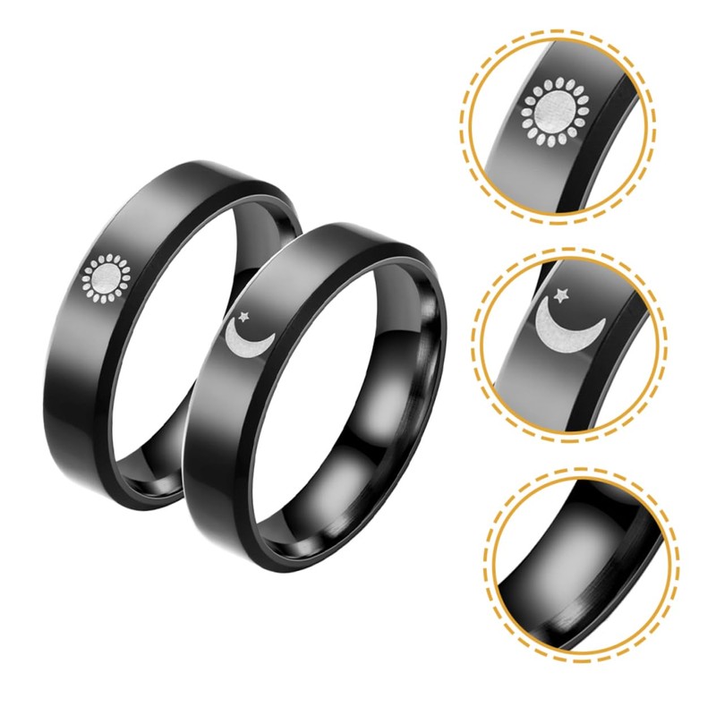 FOMIYES 2 Pairs Matching Promise Rings for Him and Her