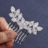 Missgrace Bridal Flower Rhinestones Hair Comb Sparkling Dainty Rhinestones Headpiece