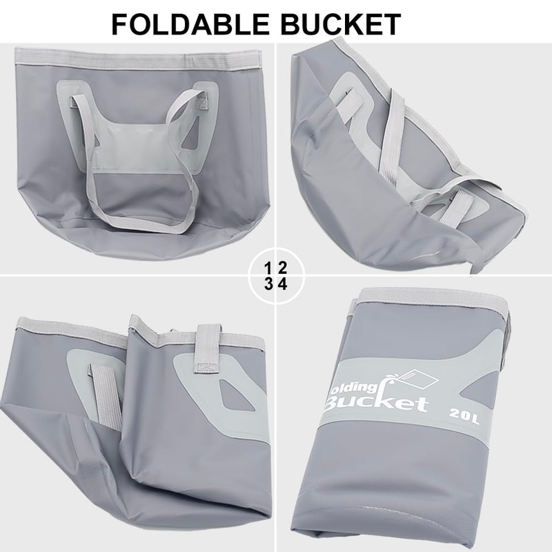 Qualore Camping Collapsible Bucket, 20L Handy Folding Water Container Portable