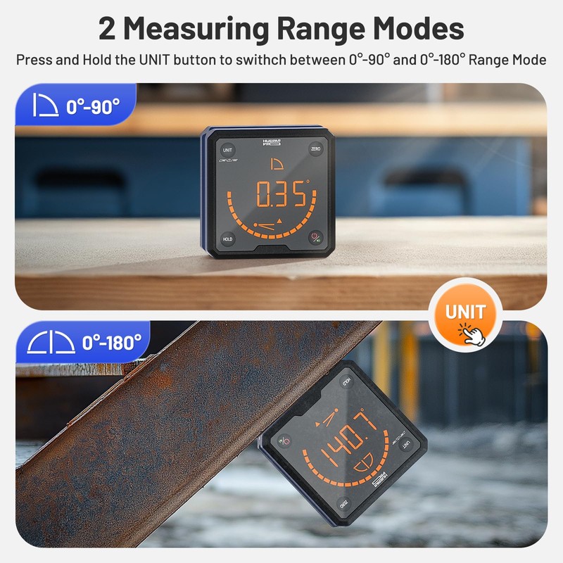 HueparPro Digital Angle Gauge Angle Finder Level with V-Groove Magnetic