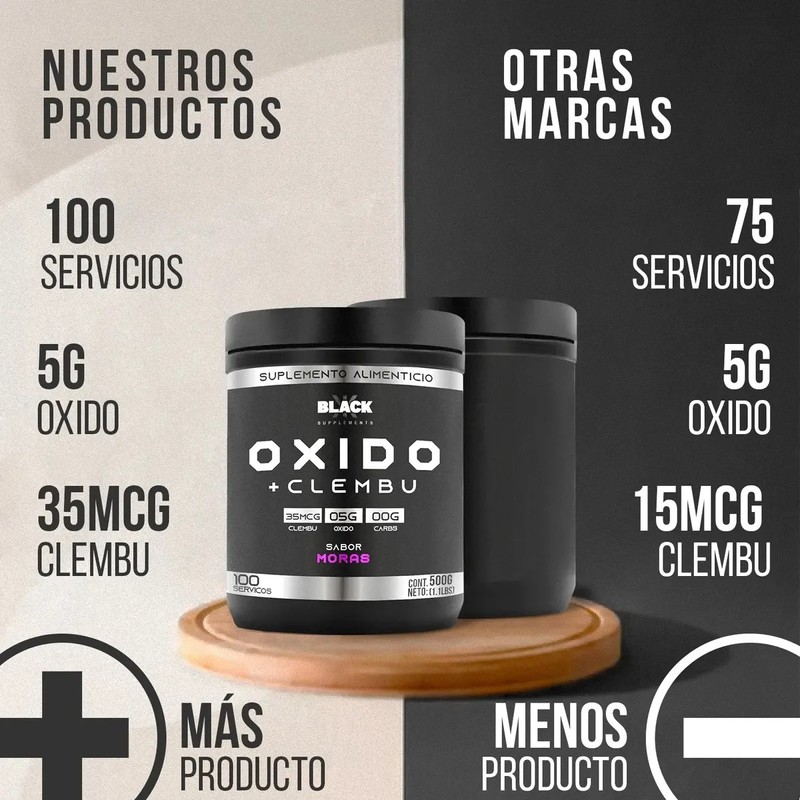 Black Supplements Oxido Nítrico Clembu 500g Pre Entreno