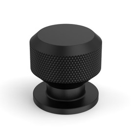 Amerdeco 10 Pack Matte Black Knurled Cabinet Knobs Kitchen Cabinet Handles for Drawer Dresser, Cupboard and Wardrobe AM030