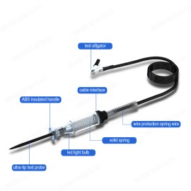 SHENKENUO 6V/12V Power Probe Electrical Circuit Tester Test Light Fuse Tester