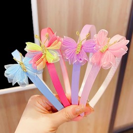 WHAVEL 4Pack Headbands for Girls, Glitter Butterfly Headband Non-slip Cute Hair Accessories for Girls