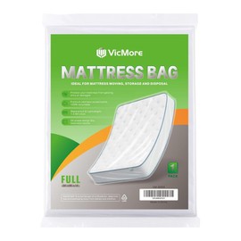 VICMORE Double/Full Size Waterproof Plastic Mattress Protector Bag – 1.5 Mil Thick Cover for Moving & Storage, Recyclable, 54" x 96" x 14"