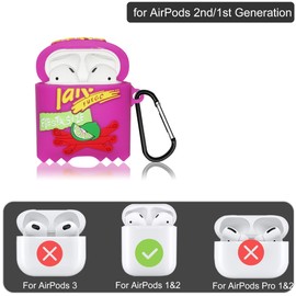 【3 Pack】 Case for AirPods 2nd 1st Generation Case Cover - Cartoon Kawaii Funny Cover for AirPods Case with Cleaner Pen Kit, Silicone Sport Water Case for Women Boys Kids with Keychain