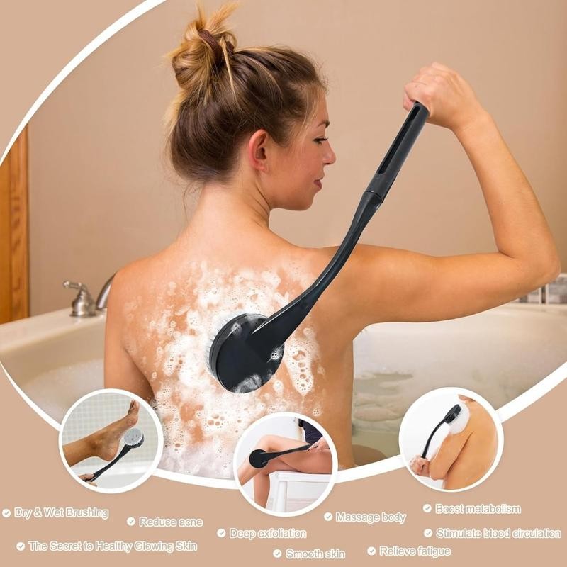 Brush Long Handle for Shower, 20.5” Bath Brush for Shower,
