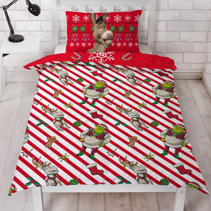 Character World Shrek Merry Single Duvet Cover and Pillowcase Set