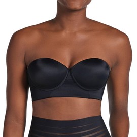 Leonisa Strapless Underwire Bras for Women Full Coverage - Supportive Bras for Women, Back Smoothing Bras for Women, Contour Cups Comfortable Bras for Women, Women's Bras with Push Up-Black,40B