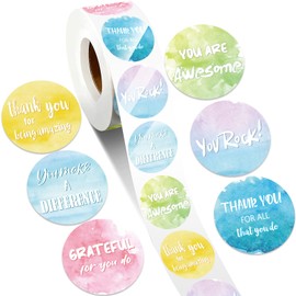 1000 Pcs Kudos Appreciation Stickers Retro You are Awesome Thanks for Being Amazing You Make a Difference Envelope Seals for Graduation Employees Nurses Teacher Appreciation(Watercolor)