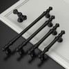 Amerdeco 10 Pack Matte Black Cabinet Pulls 5 Inch(128mm) Hole