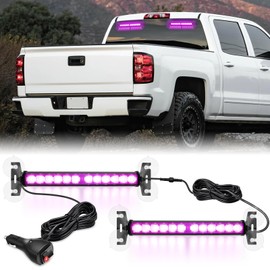 Nilight 24LED Emergency Strobe Traffic Advisor Light Bar 2 in 1 Purple Dash Warning Safety Flashing Lights Front/Rear Windshield Construction Lights for Trucks Cars Plow Police Firefighter Vehicles
