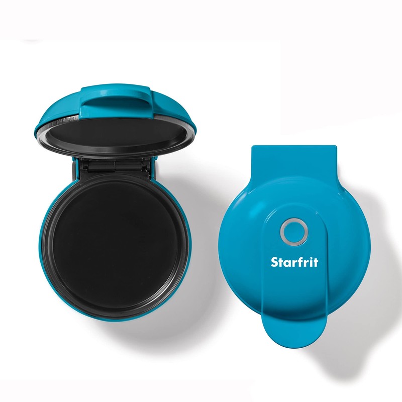 Starfrit 4-In. Electric Mini Pancake Maker, Blue Small Kitchen Appliance,