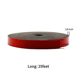 DOBTIM Solid Neoprene Rubber Strips with Adhesive Backing 1/8 (.125)" Thick x 1" Wide x 25' Long, Self Adhesive Rubber Sheets, Rolls & Strips for DIY Gaskets Crafts Pads Seals Warehouse Flooring