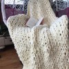Ruankenshop Knitted Blanket Chunky Knit Throw Chunky Knitted Blanket Knit