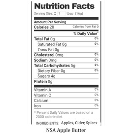 No Sugar Added Apple Butter, 2 Jars 16 Ounce