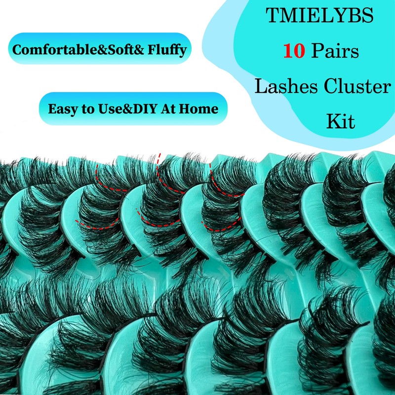 Lash Clusters DIY 100pcs Cluster Lashes Natural Look 9-16mm 3D