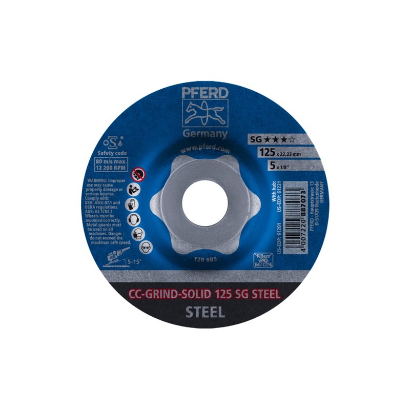 Pferd CC-Grind-Solid 64185125 Grinding Disc 125 SG Steel