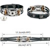 BaBakiak St Benedict Exorcism Medal Leather Bracelet, Multilayer with Beads